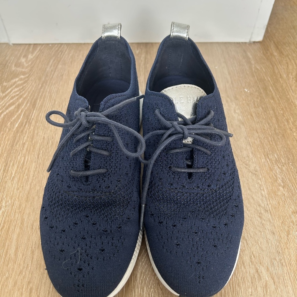 Cole Haan Blue and White Sneakers with Breathable Knit
